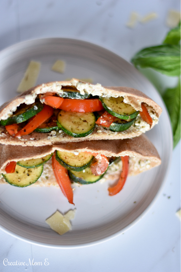 Ultimate Italian Veggie Sandwich - basil pesto spread - Creative Mom E